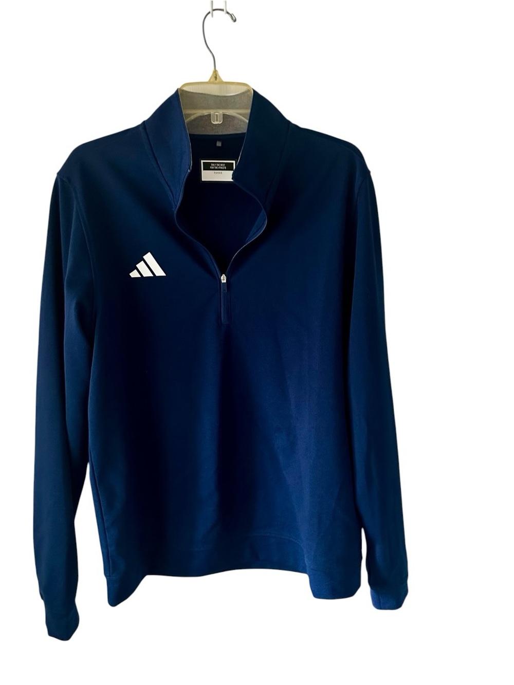 Adidas Men's 3-Stripes Performance 1/4 Zip Pullover Jacket Navy Blue Size M